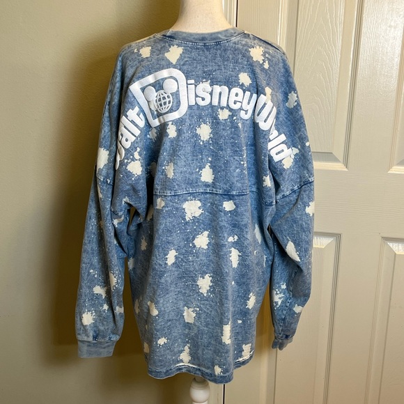 Disney Tops - Walt Disney World Denim Look/Bleach Splatter Spirit Jersey